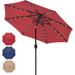 9' Patio Umbrella & Market Umbrella with Solar-powered 32 LED Lighted,Push Button Tilt/Crank