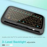 2.4Ghz H18 Mini Wireless Keyboard Touchpad Combo with 3 Level Backlit Rechargeable Full Screen Remote Control for Android TV Box Projector IPTV HTPC PC Laptop