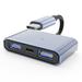 Lomubue Type-C to USB Adapter 2 USB OTG Plug And Play Indicator Light Fast Charging Aluminum Alloy 3 in 1 USB-C to USB Hub Converter for Computer