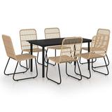 vidaXL Patio Dining Set Seat Black/Oak and Black 3/5/7/9 Piece Multi Sizes