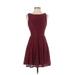 B. Darlin Cocktail Dress - A-Line: Burgundy Hearts Dresses - Women's Size 1