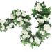 1/2 Pack 220cm Artificial Rose Flower Garland Decoration Fake Silk Rose Flower Vines Hanging Floral Garland for Party Wedding Arch Decor(White 1pcs)