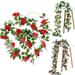 Rose Garlands Artificial Rose Vines 1/2PCS Artificial Flower Garlands with Greenery Plants Wedding Hanging Flower Vines Garlands for Home Office Arch Garden Decoration(White 1pcs)