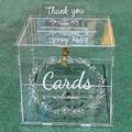 Wedding Card Box with Lock Acrylic Clear Card Box for Wedding Reception Wedding Money Box Gift Box Party Supplies for Graduation Birthday Anniversary Shower Decorations