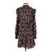 Nasty Gal Inc. Casual Dress - A-Line Mock Long sleeves: Black Floral Dresses - Women's Size 2
