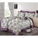 Intimates Home Bedding Store Premium Double Bed Luxury Jacquard Purple/Silver Floral Quilted Comforter/Bedspread Throwover