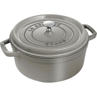 Bräter STAUB "Cocotte", grau (graphit, grau), H:16,7cm Ø:26cm, Töpfe, robust, langlebig, perfekte Hitzeverteilung, Aroma