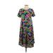 Lularoe Casual Dress - Midi: Purple Print Dresses - Women's Size X-Small