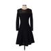 ABS Allen Schwartz Casual Dress - A-Line: Black Grid Dresses - Women's Size Small