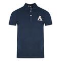 Check A Logo Navy Blue Polo Shirt