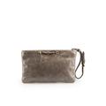 Prada Brown Leather Bow Accent Wristlet Clutch