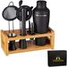 Lemonsoda 8-piece Cocktail Shaker Set w/ Stand - Complete Mixology Bartender Kit For Home Bar | 11.5 H x 10.5 W x 3.5 D in | Wayfair sc2028-bartkit