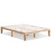 Wood Platform Bed Frame Queen Size, Solid Wood Mattress Foundation with Rubber Wood Frame, Strong Poplar Wood Slat Support