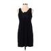 Ann Taylor LOFT Casual Dress: Black Solid Dresses - Women's Size Small Petite