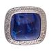 Blue Spectacle,'Silver Wrap Ring with Hammered Accent & Lapis Lazuli Stone'