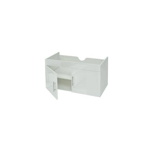 Waschbeckenunterschrank HWC-D16, Waschtischunterschrank Waschtisch Unterschrank Badmöbel, FSC® hochglanz 90cm ~ weiß