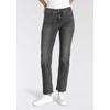 Gerade Jeans LEVI'S "314 Shaping Straight", Damen, Gr. 33, Länge 32, blau (river rock), Denim/Jeans, Obermaterial: 70% Baumwolle, 20% Polyester, 8% Viskose, 2% Elasthan, casual, gerade lang, Jeans, mit Stretch, Topseller