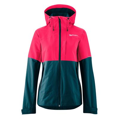 Fahrradjacke GONSO "LAVARELLA", Damen, Gr. 44, pink (neonpink), 93% Polyamid, 7% Elastan, Rundhals, Langarm, Jacken, MTB-spezifischer Schnitt und Material - strapazierfähig und formstabil