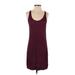 Calvin Klein Casual Dress - Shift: Burgundy Solid Dresses - Women's Size Small