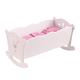 KidKraft Lil' Doll Crib, Wooden Dolls Cot with Pink Bedding, Toy Cradle for Baby Dolls, Baby Doll Accessories, Kids' Toys, 60101