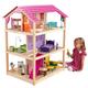 KidKraft So Chic Wooden Dolls House with Furniture and Accessories Included, 3 Storey Play Set with 360 Degree Play for 30 cm/12 Inch Dolls, Kids' Toys, 65078