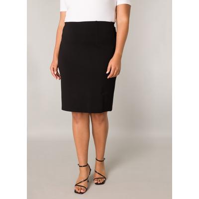 Bleistiftrock BASE LEVEL CURVY, Damen, Gr. 52, schwarz, Obermaterial: 65% Viskose, 30% Nylon, 5% Elasthan, casual, regular fit kniefrei, Röcke, mit Formgebenden Nähten Image