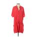 Rachel Zoe Romper V Neck Short sleeves: Red Print Rompers - Women's Size 2
