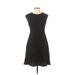 Rebecca Taylor Casual Dress - A-Line High Neck Sleeveless: Black Print Dresses - Women's Size 4