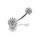 Surgical Steel Double Discoball Belly Bar - 12mm - J3517