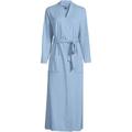 Long Sleeve Cotton Dressing Gown, Mid-calf Length, Women, size: 16-18, petite, Blue, Cotton, by Lands' End