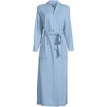 Long Sleeve Cotton Dressing Gown, Mid-calf Length, Women, size: 10-12, regular, Blue, Cotton, by Lands' End