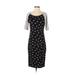 Lularoe Casual Dress - Sheath Scoop Neck Short sleeves: Black Color Block Dresses - Women's Size 2X-Small
