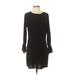 Veronica M. Casual Dress - Sheath Crew Neck 3/4 sleeves: Black Print Dresses - Women's Size X-Small