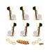 Tuning peg square Gold Guitar Tuning Pegs Tuners Small Square Machine Heads for Electric Guitar 3L 3R Pack of 6 (Golden)