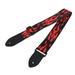 Acoustic guitar strap Guitar Strap with Leather End for Acoustic Guitar Bass Electric Guitar (Flame)