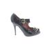 Giuseppe Zanotti Heels: Mary Jane Stilleto Cocktail Party Black Print Shoes - Women's Size 37 - Closed Toe