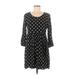 Old Navy Casual Dress - Mini Scoop Neck 3/4 sleeves: Black Polka Dots Dresses - Women's Size Medium