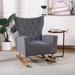 Velvet Tufted Rocking Chair for Livingroom High Back Accent Chair with Padded Armchair Lounge Upholstered Arm chair Single Sofa