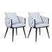 2pcs Modern Velvet Upholstered Dining Chairs with Black Metal Legs