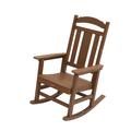 Clihome Outdoor Rocking Chair HIPS All Weather Resistant Patio Rocker Chairs Presidential High Back Outdoor Chairs Realistic Wood Texture for Garden Lawn Courtyards Brown