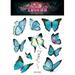 1/12 sheets Fashion Body Art Long Lasting Safe non -toxic Tattoo Sticker 3D Colorful Waterproof Butterfly Fake Tattoos Butterfly Temporary Tattoos RH021(1 SHEET)