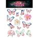 1/12 sheets Fashion Body Art Long Lasting Safe non -toxic Tattoo Sticker 3D Colorful Waterproof Butterfly Fake Tattoos Butterfly Temporary Tattoos RH018(1 SHEET)