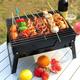 HandyTrendy Charcoal BBQ Grill Oven Black Carbon Steel Folding Portable Outdoor Barbeque Charcoal Grill Oven(Multicolor)