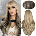 DOPI Human Hair Wigs For Women Wig Women s Long Curly Hair Headgear Style Whole Top European And American Style With Bangs Highlighting Fashion Waves Wave Set