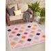 Unique Loom Noord Aruba Outdoor Rug Square 7 10 x 7 10 Pink Coastal Chevron Patio Deck Garage