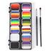 Andoer Watercolor Paint Palette Set 30 Colors Set Professional Face Split Cakes with 2 Brush & Non Toxic Activated Face and Body Painting Makeup Hypoallergenic Facepaints