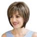 Sehao Wigs Short Fashion Natural Female Straight Synthetic Wigs Hair Women s Fluffy wig Brown Wigs for Women