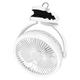 Battery Operated Clip on fan with Camping Lantern 4 Speeds & Timer 10000mAh Battery Operated Clip Fan for Bed Outdoor Travel Golf Cart - White(Shipment from FBA)