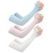 Cooling cuff arm guard 3 Pairs Cooling Elbow Protector Sun Protector Cuff Arm Guard Elbow Protection Pads Long Ice Silk Elbow Guard Sleeve (Sky Blue + Pink + White)