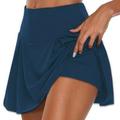 Sksloeg Womens Golf Tennis Skorts Skirts Waisted Golf Skorts with Athletic Shorts Skirts for Running Casual Workout Blue XL